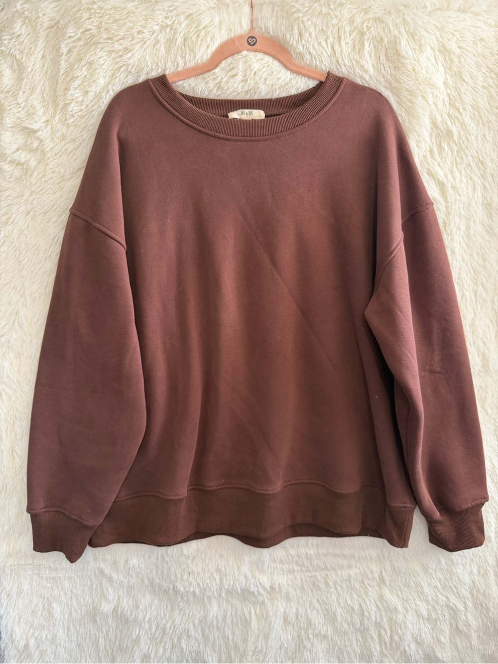 Jade by Jane Womens Oversized "Be Yourself Love Yourself" Sweatshirt L Brown - Picture 7 of 7